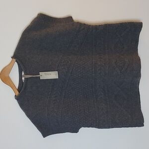 NWT Fisherman Out of Ireland Lambswool Sweater, Fisherman Cabled Gray Si…